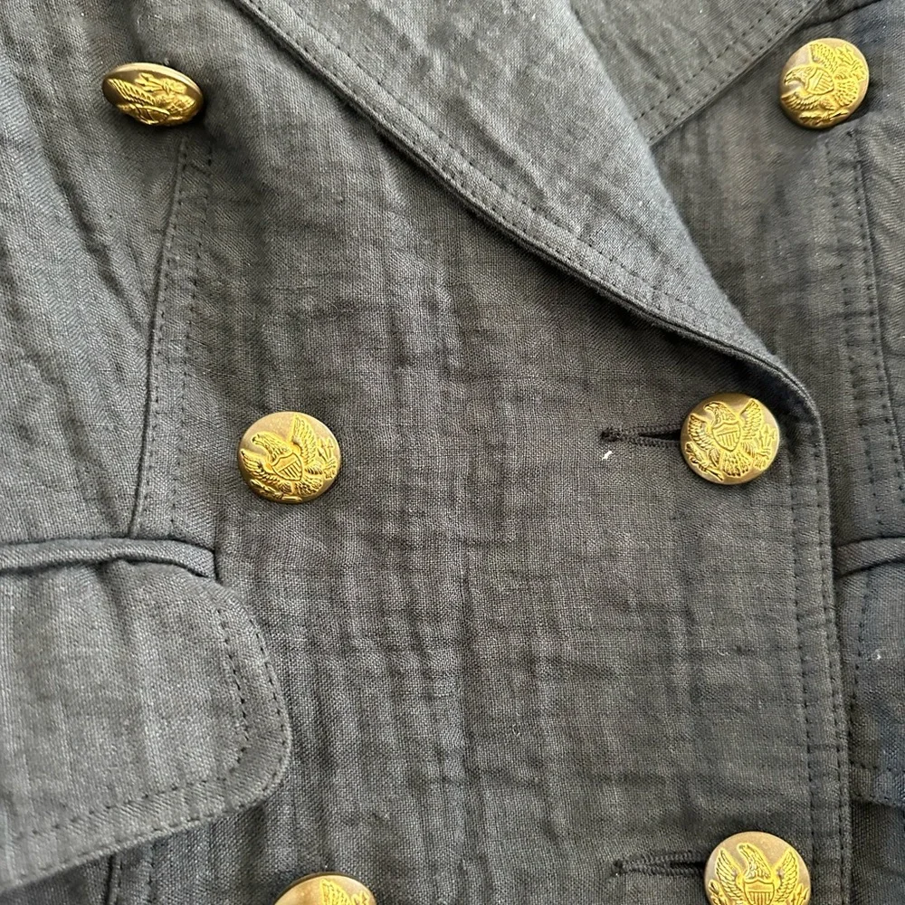 Smythe Navy Double-Breasted Military-Inspired Blazer - Picture 2 of 5